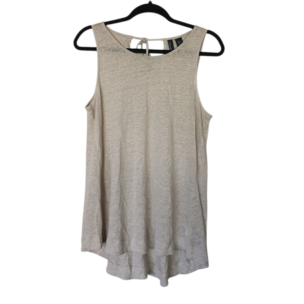 Cynthia Rowley Tan Lightweight Linen Sleeveless Top Size Large